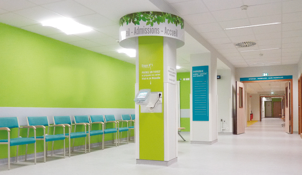 Design d'espace d'une salle d'attente d'hôpital